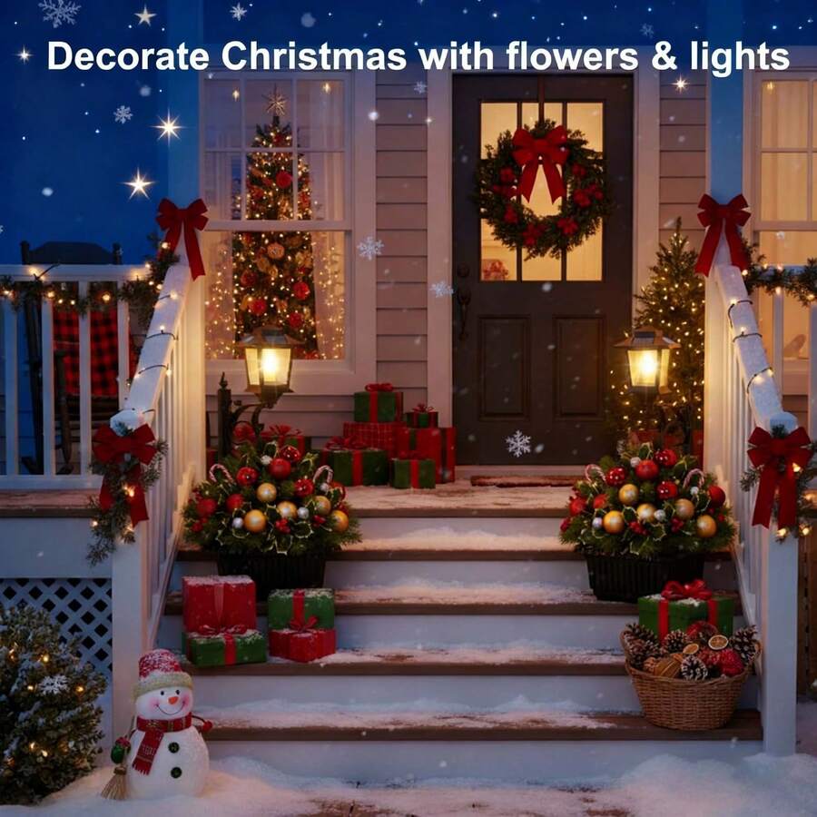 HOODINK 2 In 1 Solar Lamp Post Light With Planter, Solar Post Lights Waterproof, Outdoor Flower Pots, Led Planters Pots, Outdoor Lamps For Patio, Front Porch Decor, Warm White - 1pc - 查看 1