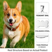 8Packs Stains Steel Dog ID Tags  Pe Bone S Blank Engrang Tag 40*21mm Anti-Rust Persond Pet ID Pent Durable Pet Name Tags  Ls D And Ca - Silver Color - View 3