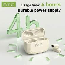 [Auriculares compactos] Auriculares intrauriculares mini de marca HTC NE51 nuevos, sonido envolvente 3D, compatibles con múltiples dispositivos, 4 horas de duración de la batería, adecuados para deportes, oficina, juegos y talla grande escenarios - Ver 3