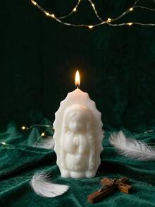 1/4 Paquet de bougies en cire de soja mignonne en forme de cœur avec Vierge Marie, disponible en blanc ivoire, bleu clair, pêche douce et lavande pâle. Décoration d'intérieur, cadeau de fête des mères à la mode, cadeau de remise des diplômes 2026 (pour elle), décoration de bureau, centre de table de mariage, bougie de prière catholique, bougie d'aromathérapie de méditation, décoration d'autel, baptême/confirmation, cadeau pour maman, petite amie, épouse - Vierge Marie mignonne en dessin animé - Voir 6
