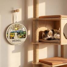 1/4pcs Wooden Acrylic Pet Silhouette Hanging Wall Decor, Customizable Cat Dog Memorial Plaque, Spooky Minimalist Style, Indoor Door Window Decor, Pet Loss Sympathy Gift Haunted House Home Ornament - Multicolor - View 11
