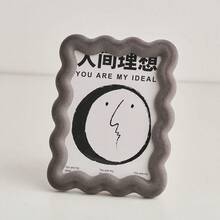可爱时尚风格礼品方形波纹孟菲斯植绒树脂相框家居卧室桌面摆件 - 多色 - 查看 10