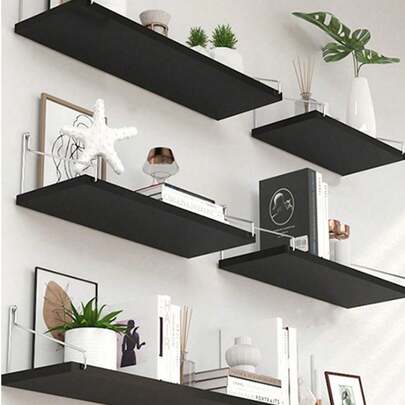 1 pieza Estantería divisoria de pared, estantería flotante montada en la pared sin taladro, estantería decorativa de pared para dormitorio, estudio, sala de estar, baño, cocina