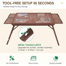 1500-Piece Folding Puzzle Table – 27.6" Tall Wooden Jigsaw Board With 4 Drawers And Protective Cover - Chocolate Brown - View 5