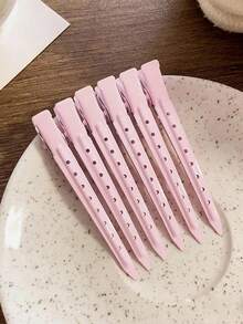 60Pcs Women's 3.46in Purple Metal Hollow Hair Clips, Y2K Cute Simple Elegant Hair Pins For Daily Commute Vacation Party DIY Styling, Gift - Pink - View 4