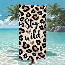 1pc Ultra Soft Leopard Print Beach Towel - Sand-Resistant, Lightweight, Quick-Drying Polyester Blend - Ideal For Swimming, Camping, Travel And Outdoor Adventure - Perfect For Vacation, Birthday, Anniversary Or Essential Accessory, Beach Towel | Leopard Print Design | Quick-Dry Fabric, Suitable For Swimming - 1 - View 4