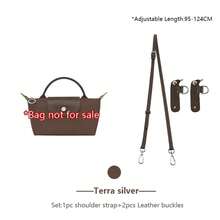 Correa de Cuero para Bolso Cruzado  Mini, Correa de Hombro para Bolso, Cinturón para Bolso Marrón, Accesorios de Repuesto Duraderos para Bolsos - Juego de plata Terra - Ver 12