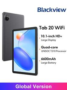 Blackview Tab 20 WiFi 全球版 AI 平板電腦，搭載 Gemini 2.0 與跨應用智慧功能，10.1 吋沉浸式螢幕，清晰音訊，6600mAh 電池，8MP + 5MP 雙鏡頭，臉部解鎖，最高 12GB RAM 和 64GB ROM，支援 2TB TF 擴充 - 灰色 - 查看 1
