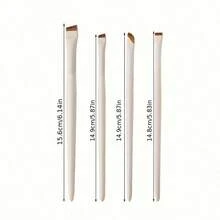 Bộ 4 cọ kẻ mắt hình lưỡi liềm bằng gốm trắng, đầu cọ siêu mảnh, góc cạnh, định hình mắt và lông mày chính xác, dụng cụ trang điểm mắt chuyên nghiệp, thân thiện với người mới bắt đầu và người yêu thích trang điểm. - Cọ kẻ mắt hình lưỡi liềm màu trắng - Xem 6
