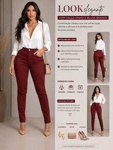 Super Luxurious Skinny Jeans With Elastane, High Waist, Butt-Lifting Pocket, Premium Fabric, Essential And Comfortable For Everyday Wear. - Rỉ Nâu - Xem 7