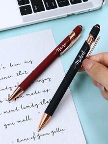 Bolígrafo con nombre personalizado, elegante estilo Aurora, bolígrafo de escritura con tarjeta de regalo con cinta, bolígrafo de firma personalizado para oficina, escritorio, diario, notas con lazo & caja de regalo, regalo personalizado para maestro, colega, graduación, cumpleaños, recuerdo único personalizable - Estilo D - Ver 7