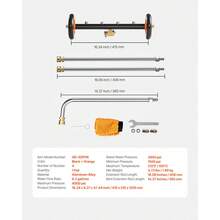 16" Pressure Washer Undercarriage Cleaner, Stainless Steel Surface Cleaner For Pressure Washer, 4000 Max PSI, Angle Adjustment Gear, 4 Spray Nozzles, 2 Extended Wands For Driveway, Patio, Deck - Long pole version 16 inch - 查看 7