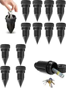 5pcs Realistic Faucet Key Hidden Box, 3pcs/2pcs/1pc Outdoor Garden Yard Lawn Waterproof Key Storage Box, Easy To Insert Underground, Waterproof And Corrosion Resistant - Multicolor - View 3