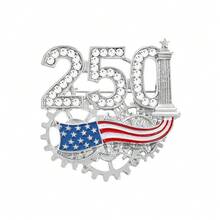 时尚独特的珐琅美国国旗蝴蝶结胸针，多功能水钻装饰胸针 - 彩色 - 查看 5