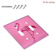 1pc [2D Printed] Decorative Wall Outlet Cover, Pink Flamingo Pattern, Suitable For Home, Office, Kitchen And Bathroom Outlets. No Power Or Battery Required, Fashionable And Durable Design - A - View 9