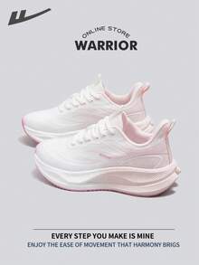 WARRIOR 女款时尚复古运动鞋，春夏舒适跑步鞋，简约休闲又不失时尚感，四季皆宜，耐磨耐穿，适合全天穿着的训练鞋。 - 白/淺粉 - 查看 1