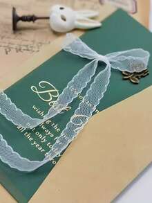 1 Roll White Nylon Lace Satin Ribbon - Transparent Hollow Edge Decor, Suitable For Making Dolls, Mini Clothes And Crochet Sewing Crafts - Multicolor - View 3