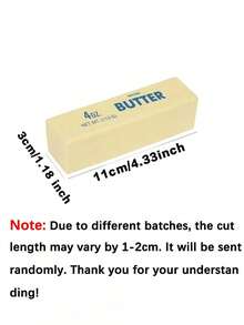 1pc Realistic Salted Butter Bar Simulation Model Ultra Soft Slow Rebound Fake Food Prop Portable Palm Size Aesthetic Desktop Ornament Flexible Squeezable Decor For Office Home Table Photo Shooting Holiday Party Display Decorations - View 2