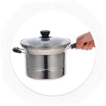 Ollas de Acero Inoxidable Multifuncional con Tapa Sartén Profunda para Freír y Cocinar Pasta Mango Antideslizante para Uso Doméstico y Limpieza - Ver 8
