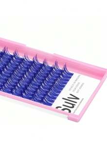 Sulv 120片装深蓝色单簇假睫毛，12mm、14mm、16mm、18mm、20mm可选，DIY睫毛嫁接，柔软舒适，适合新手在家使用 - 查看 4