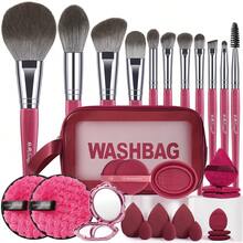 31PCS Makeup Tools Set Including: 11PCS Makeup Brush Set+1pc Multi-Functional Zipper Toiletry And Cosmetic Bag Waterproof+3PCS Triangle Powder Puffs+1pc Makeup Brush Cleaning Tools+2PCS Air Cushion Powder Puff+2PCS Facial Cleansing Sponges+3PCS Makeup Sponges+3PCS Mini Makeup Sponges+3PCS Mini Air Cushion Powder Puffs+1pc Mirror +11PCS Makeup Brush Set - Multicolor - View 13