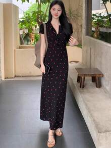 Women Midi Dresses - Black - View 4