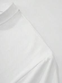 QDHI Men's Simple Graphic Print Crew Neck Short Sleeve T-Shirt - Apricot - View 2