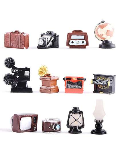 12 món phụ kiện trang trí đồ gia dụng mini cổ điển, mô hình chân thực phù hợp cho nhập vai và tự làm cảnh.