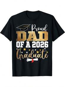 Father Of A 2026 Graduate - Proud Dad Graduation T-Shirt - Black - View 2