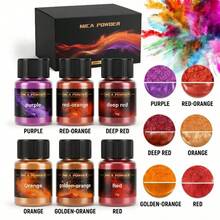 6-Color Metallic Mica Powder Set, Metallic Luster Pearl Powder For Resin, Plaster, Cement DIY Coloring Materials - Mixed Colors - View 2