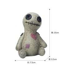 Cute Doll Desktop Ornament, Creative Home Living Room Entrance Decoration, Resin Craft Decoration - 雙心頭毒娃B淺棕 - 查看 9