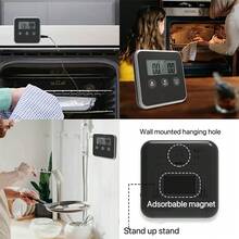 Termómetro de alimentos con pantalla LCD, medidor de temperatura para cocina, horno, hornear y parrilla (Batería no incluida) - M - Ver 5