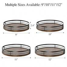 LAMU Lazy Susan Giratorio para Organizador de Cocina Bandeja Decorativa para Mesa de Madera Acacia Gabinete Encimera y Alacena Decoración del Centro de Mesa Comedor - Color Madera con Marco - Ver 6