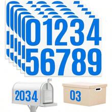 6 Sheets Mailbox Numbers Stickers 60 Pieces 4 Inch Waterproof Viny Self Adhesive House Number Decals Anti Fading Number Signs Signs Home Doors Business Address Number Residence (Blue) - Blue - View 1