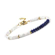1 chiếc vòng tay điều chỉnh được, làm từ các hạt đá tự nhiên 2x4mm như Beryl, Lapis Lazuli, Amethyst, Garnet, vòng tay hạt nhỏ tinh tế, phù hợp cho phụ nữ đeo hàng ngày, món quà tuyệt vời dành cho bạn bè và mẹ. - Nhiều màu - Xem 14