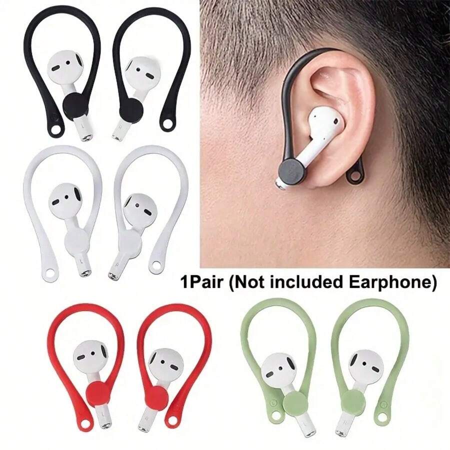 1 Cặp móc tai nghe Bluetooth không dây chống rơi bằng silicon TPU đa năng, dây đeo tai nghe thể thao chống thất lạc và chống trượt cho Apple - Nhiều màu - Xem 1