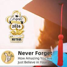 2026届毕业生祝贺花卉亚克力牌匾，金色和黑色桌面装饰，学生毕业纪念礼物，“干得好！”亚克力支架，适用于家庭和办公室，毕业派对装饰，理想的毕业礼物，轻巧可爱的毕业纪念品 - 花朵形狀 - 查看 7