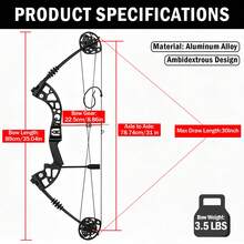 BROWNDATE Pro Thunder Adult Compound Bow Kit, 30-60 Adjustable, Ambidextrous Design, Aluminum Alloy Riser, 75% Effort-Saving Cam, New Type Smooth & Stable Complete Accessories Set With Arrows, Precision Sight & Release,Easy To Control For Practice & Outdoor Training - [Advanced Full Accessory Set] Thunder Compound Bow Pro - View 9