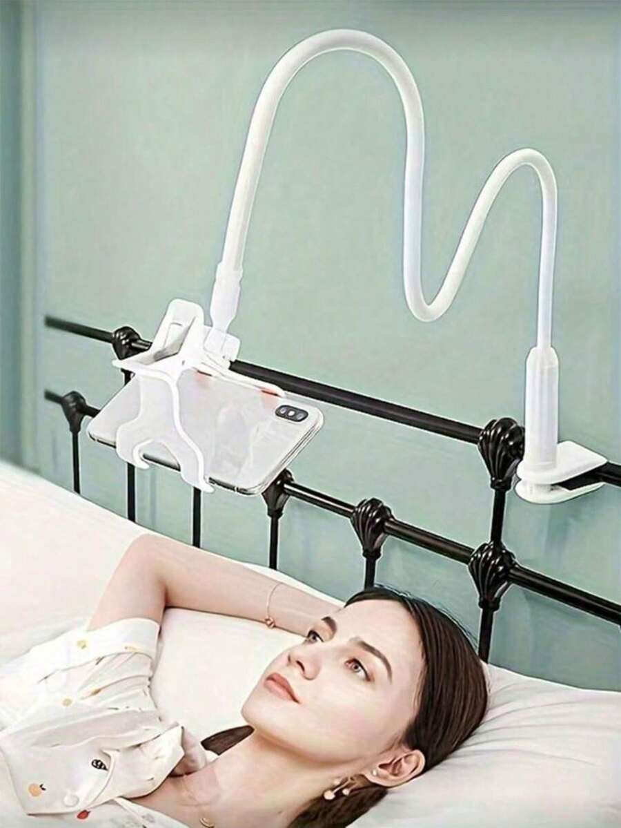 1個彈性夾式手機支架,長臂懶人手機架,360°旋轉床邊手機支架,免持穩定,相容、Android手機,生日、家人、朋友禮物,360度旋轉床用懶人架 Nan 360°旋轉 - 彩色 - 查看 1