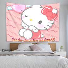 1件裝 Sanrio 卡通橫幅掛毯，適合房間裝飾、臥室與客廳，可愛家居裝飾點綴，宿舍床頭掛毯，可愛房間裝飾掛飾 - A - 查看 4