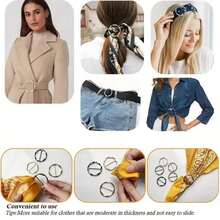 1pc/3/4/5pcs T-Shirt Round Shirt Clips, Clothing Knot Clips, Scarf Buckle Set Alloy Round Clothing Decoration For Women And Girls, Multi-Functional Clothing Accessories Buttons, Round Shirt Knot Buckles, Belt Scarf Adjustment Buckles, Suitable For Shirts, Scarves And Belts Multi-Purpose Accessories, Scarf Buckles, Shirt Tie Clips, Women's Dress Accessories Decoration Jewelry Gifts - Multicolor - View 8