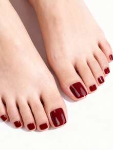 5pcs Solid Colour Toe Nail Wraps, Spring/Summer Classic Minimalist Toe Nail Strips,Easy To Apply,Suitable For Women's Vacation, Holiday Parties, Dates, And Home DIY Nail Stickers - Multicolor - View 2