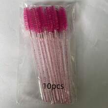 100pcs Crystal Pink Eyelash Brushes, Mascara Wands With Storage Box, Bendable Disposable Eyebrow Brushes, Eyelash Extension Brushes, Eyebrow Brushes, Castor Oil Brushes, Eyebrow Brushes, Eyeshadow Brushes, Spiral Brushes,Giveaways - A - View 5