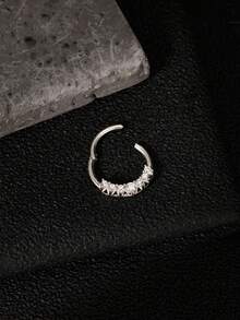 1 chiếc khuyên mũi hình bảy ngôi sao bằng thép titan 16G, đính bảy viên đá Zirconia, kiểu dáng tối giản. - Nhiều màu - Xem 7