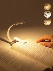 1 Peça Luz de Leitura a Bateria, Adequada para Leitura Noturna, Luminária de Leitura com Clipe Ajustável, 3 Temperaturas de Cor, Dimmerável, Mini Portátil, Aplicável para Leitura no Quarto - Lâmpada de leitura - Visão 4