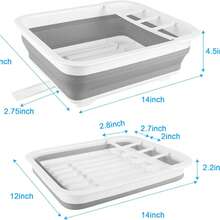 Collapsible Dish Drying Rack With Drain Plug Tube, Portable Dish Drainers For Kitchen Counter, Folding Dish Rack Over Sink Drying Dinnerware,Kitchen Sink Organizer Travel Trailer RV Camping Essentials,Gift - 附排水塞 - 查看 3