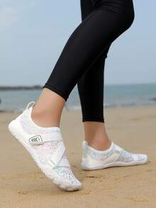 Women's New Outdoor Sports Shoes, Breathable Water Shoes, Slip-On Summer Shoes, Barefoot Hiking Shoes, Suitable For Gym, Beach, Boating, Stream, Surfing, Water Party - Bright White - View 4
