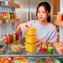 Set Of 3 PP5 280ml Plastic Containers For Microwave And Dishwasher - 黃色 - 查看 4