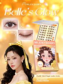 Mlen Diary Self-Adhesive False Eyelash Clusters, C-Curl Curled False Eyelashes, No Glue Needed, Reusable, Cartoon Style, Press-On Self-Adhesive Eyelash Clusters, Natural Makeup Effect DIY Eyelash Extension Kit - C - View 10