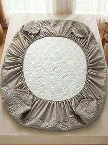 1pc Waterproof & Breathable Mattress Protector Cover, Suitable For Single/Double/140/160 Size Mattress, Grey/Green - Dark Grey - View 8